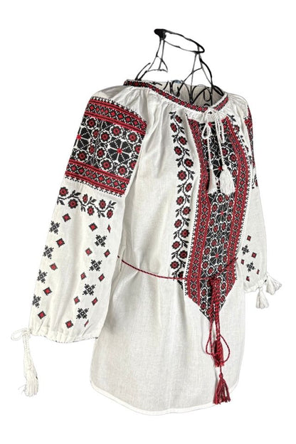 Bluza dama RA25 alb/rosu