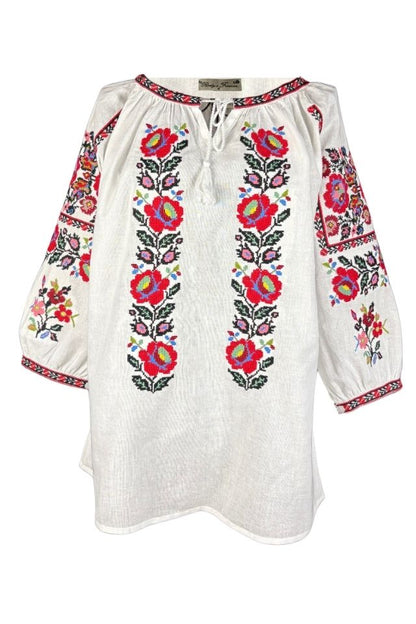 Bluza dama tip ie R256  alb/roz