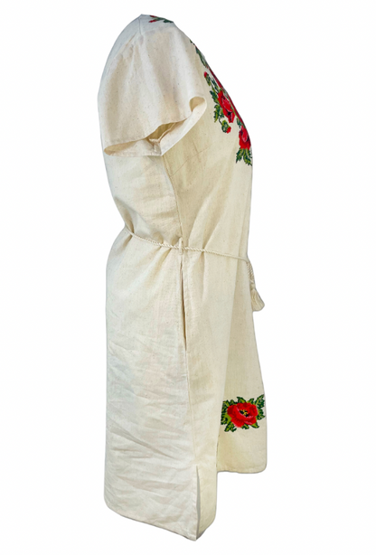 Rochie casual dama R777,  bej/rosu
