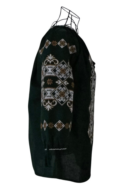 Bluza tip ie dama B2, verde/maro