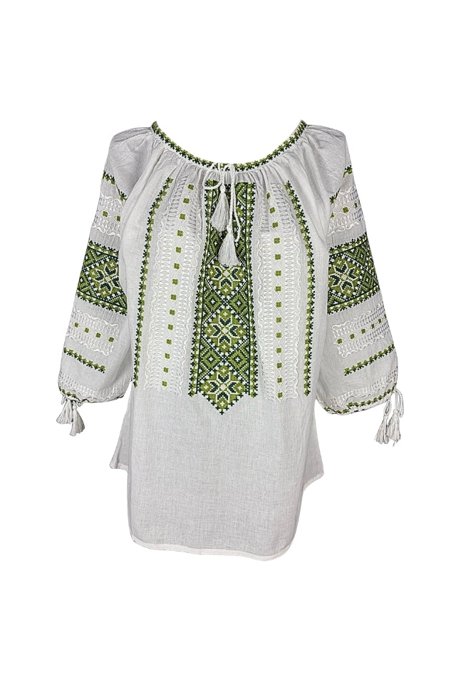 Bluza dama IL26 alb/verde