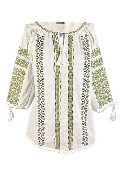 Bluza dama RA25 alb/verde