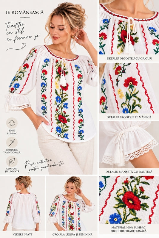 Bluza dama O26F alb,galben