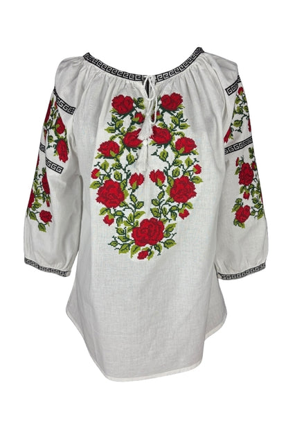 Bluza dama IL26 alb/rosu