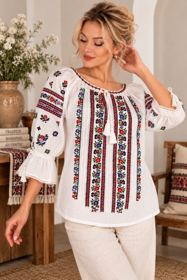 Bluza dama SE26F alb/olive
