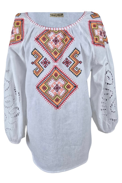Bluza dama tip ie RD24, alb/galben