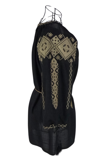 Bluza tip ie dama B23, negru/auriu
