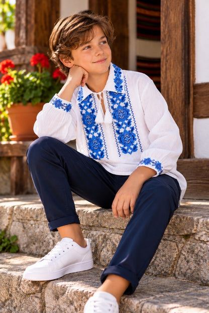 Ie baieti 26N alb/bleumarin