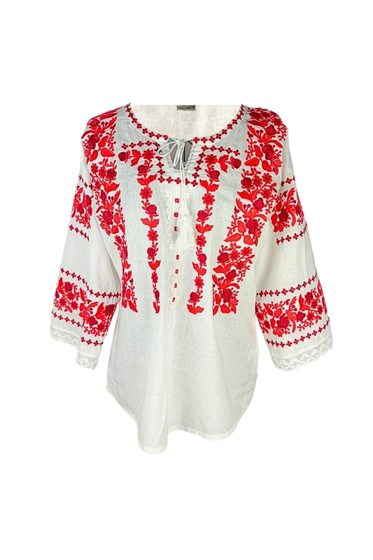 Bluza dama O26F alb/grena