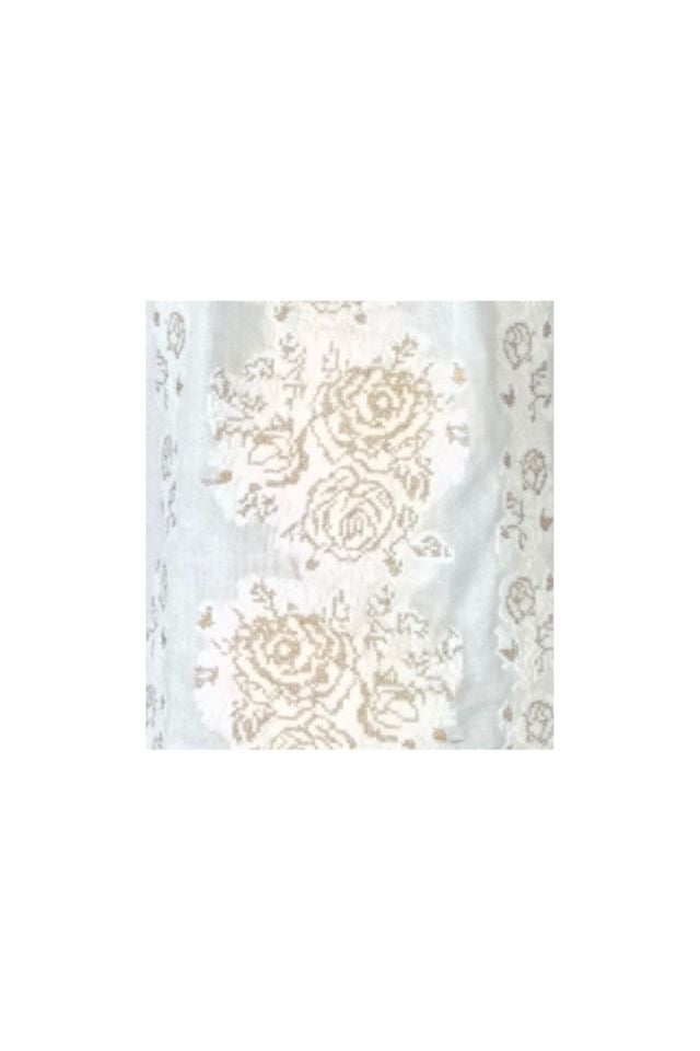 Bluza tip ie traditionala dama DEC, alb pur/auriu antichizat