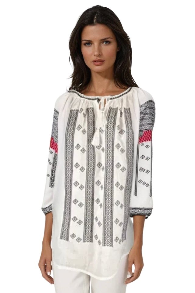Bluza tip ie dama R25 alb/negru
