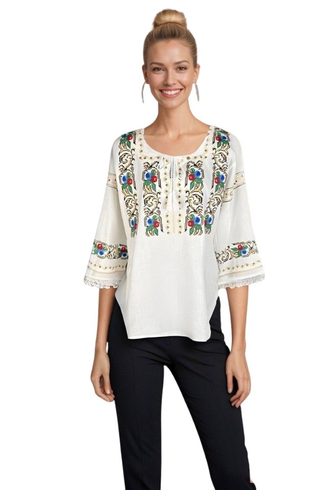 Bluza dama RS25 alb/galben
