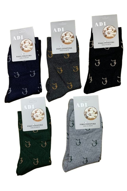 Set 10 perechi sosete barbati din angora AJ, Dacali, marimea 40-44, multicolor