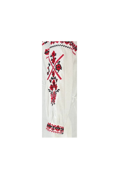 Rochie dama IL26 alb/rosu