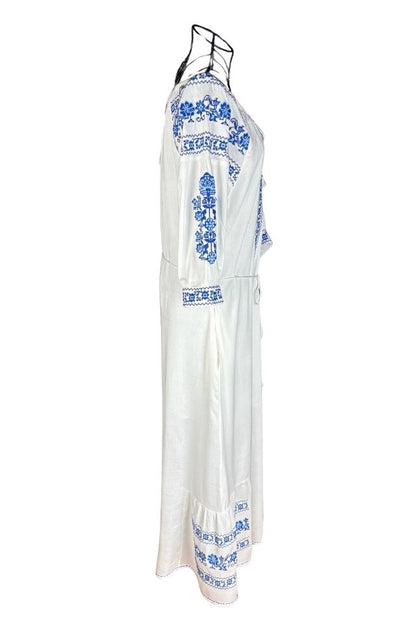 Rochie dama S25 alb/albastru