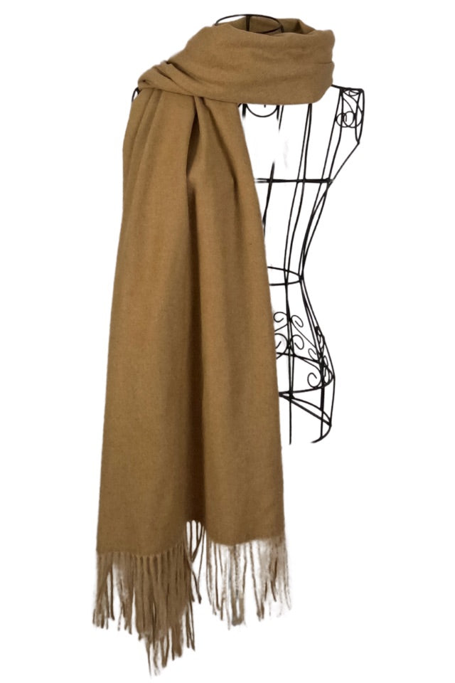 Fular dama uni 24, 180x70cm, bej inchis