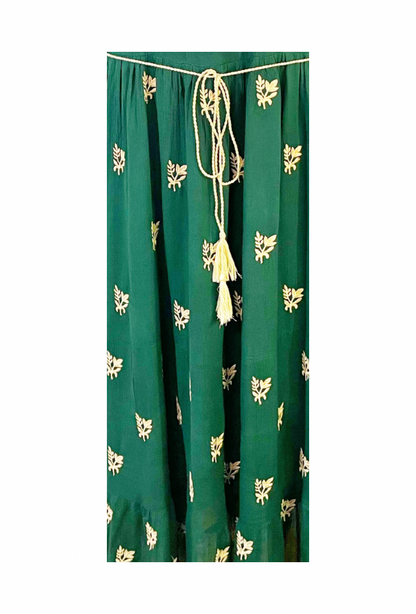 Rochie dama casual, verde/crem