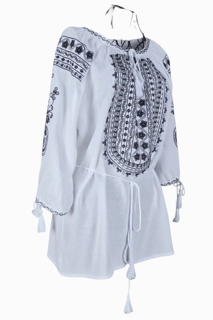 Bluza tip ie dama R24, alb/negru