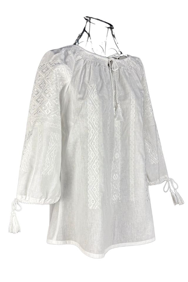 Bluza dama tip ie 256 alb imaculat