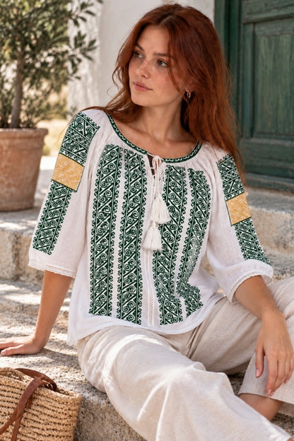 Bluza dama SE26F alb/verde