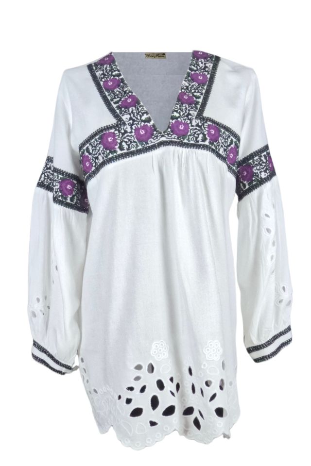 Bluza tip ie dama ML185 alb/mov