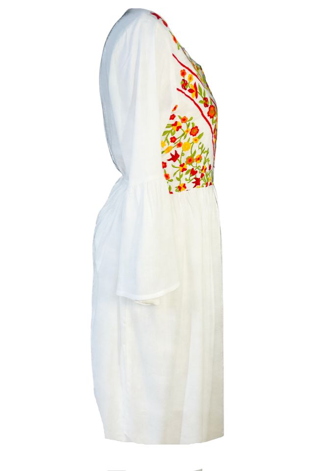 Rochie dama casual RD2, alb/portocaliu