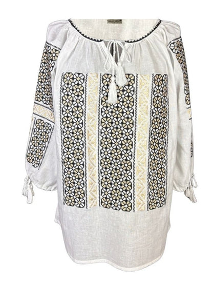 Bluza dama A26 alb/bej