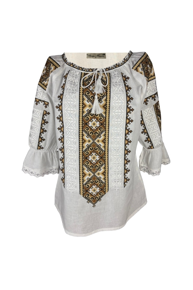 Bluza dama IL26 alb/bej