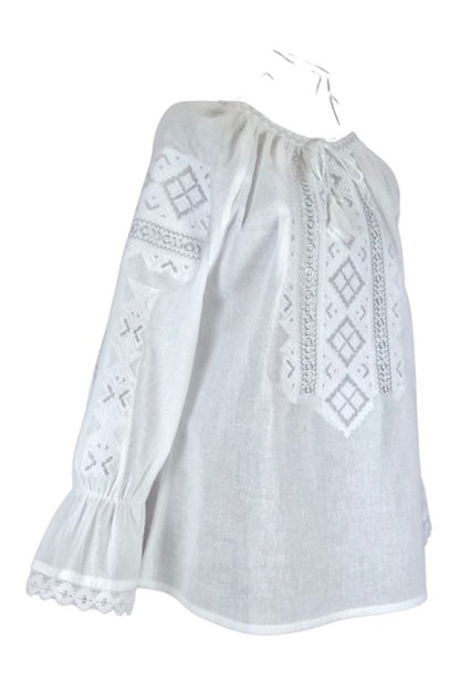 Bluza dama tip ie 124, alb  crystal/argintiu