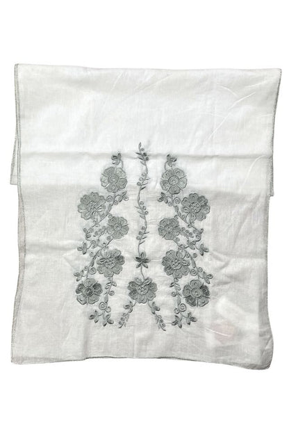 Esarfa tip marama traditionala, alb zapada, 180 x 53 cm