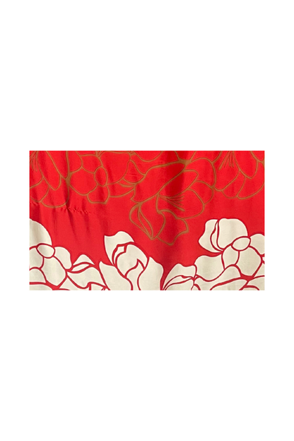 Esarfa tip sal dama 24E din matase vegetala cu atingere de matase fina, rosu/maro, 180 x 82 cm