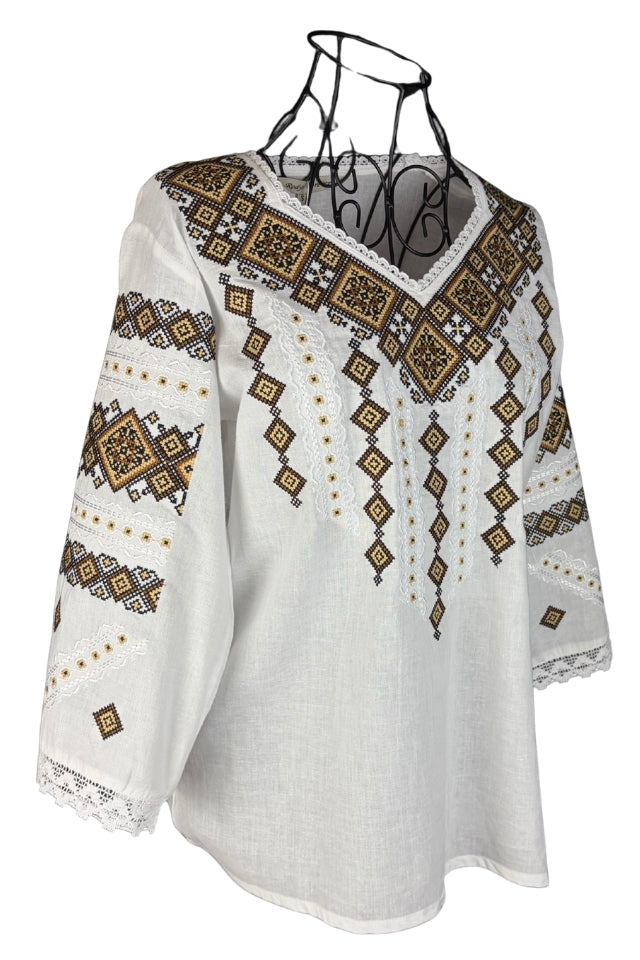 Bluza dama 2IU26 alb/maro