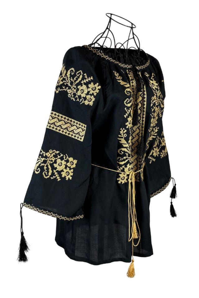 Bluza tip ie dama R24, negru/auriu
