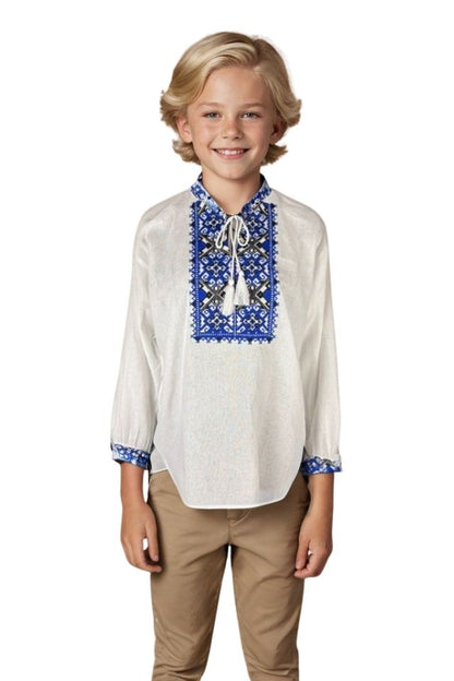 Bluza baieti CPB alb/albastru