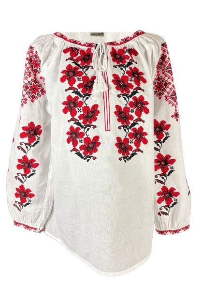 Bluza dama tip ie I26 alb/rosu