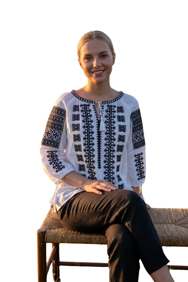 Bluza dama 2IU26 alb/negru