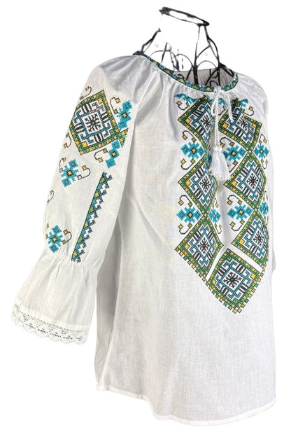 Bluza dama tip ie 257 alb/verde