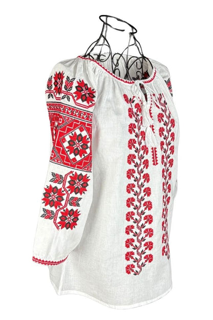 Bluza dama RSL5 alb/rosu