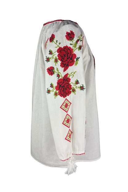 Bluza dama SE26F alb/rosu