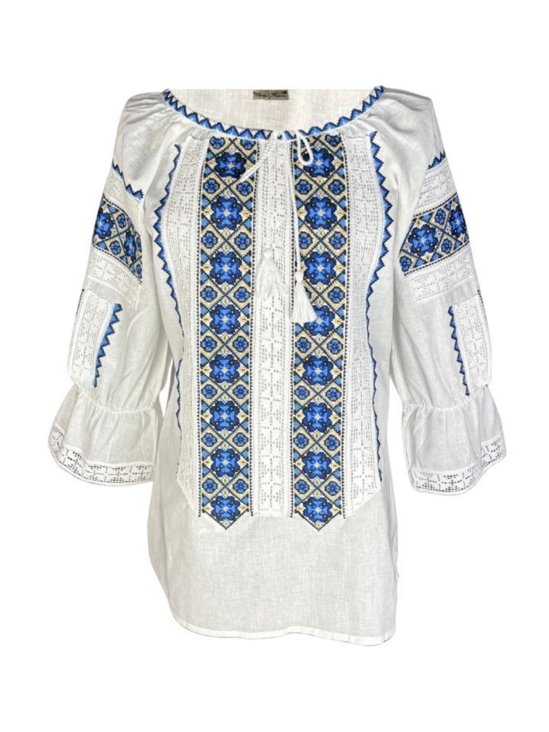 Bluza dama RFN 2 alb/albastru