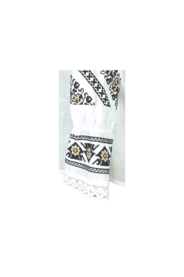 Bluza dama tip ie D24, alb/maro