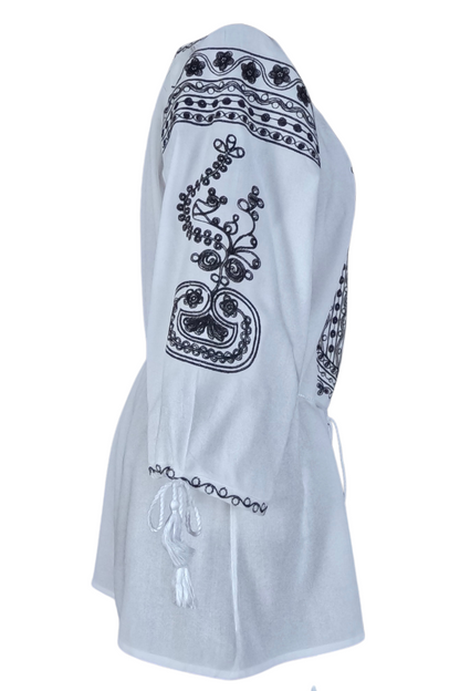 Bluza tip ie dama R24, alb/negru