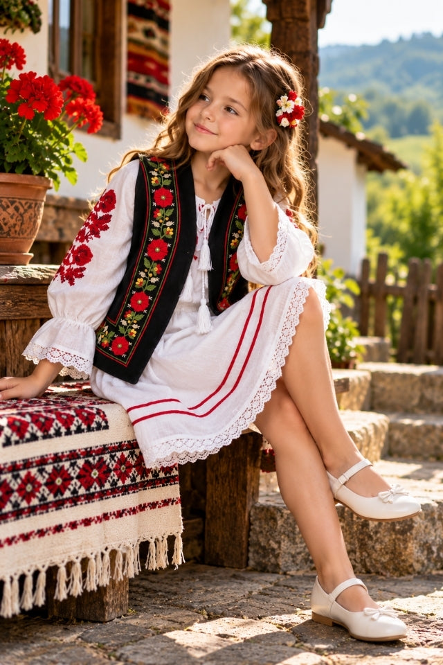 Vesta fete CPOF negru/galben