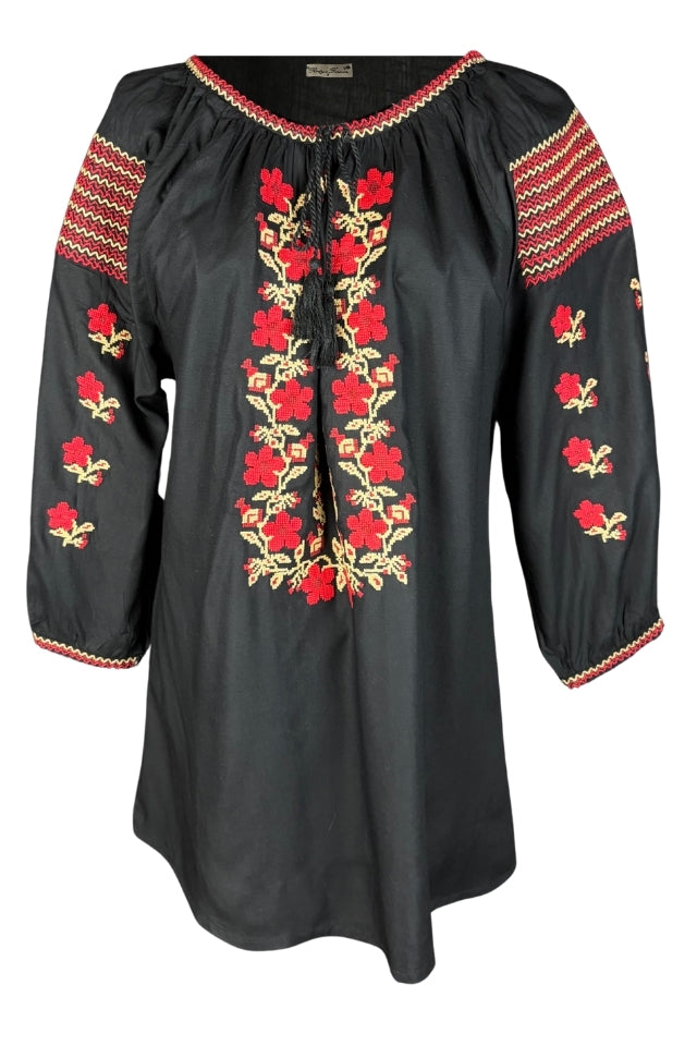 Bluza dama 2IU26 negru/rosu