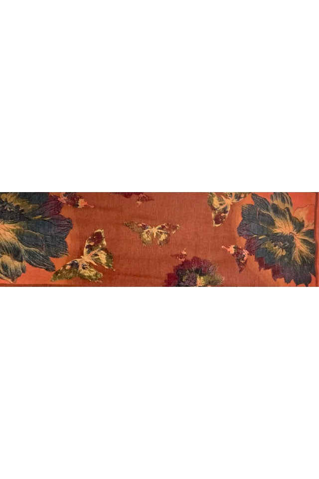 Fular dama lână de lux, crem/mov, 180x60cm