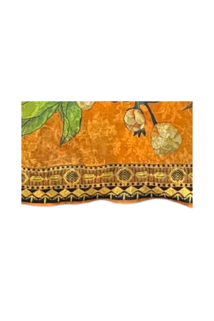 Esarfa de lux din matase naturala, maro/verde, 180x70cm