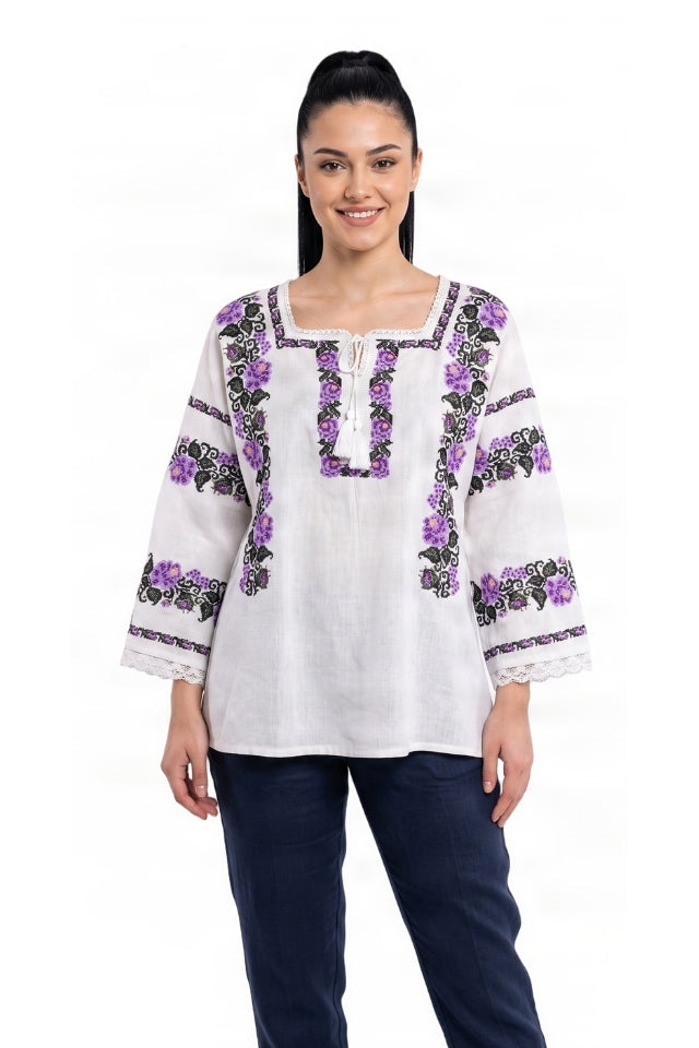 Bluza dama SE26F alb/mov