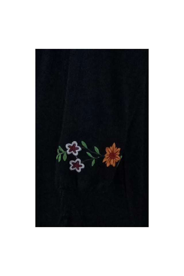 Rochie traditionala dama R, negru mahon/portocaliu