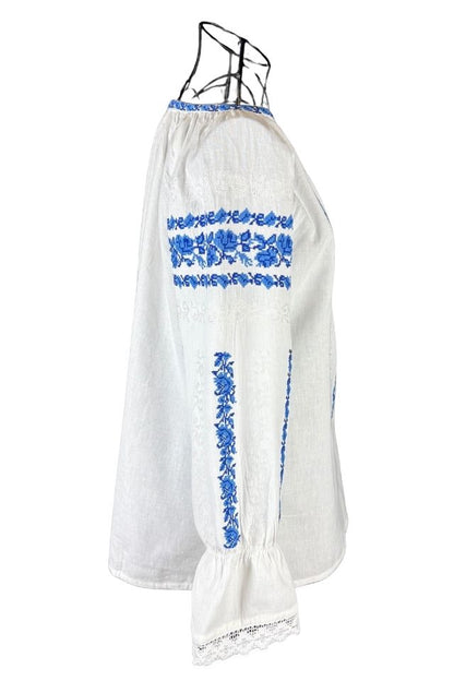 Bluza dama tip ie I26 alb/albastru