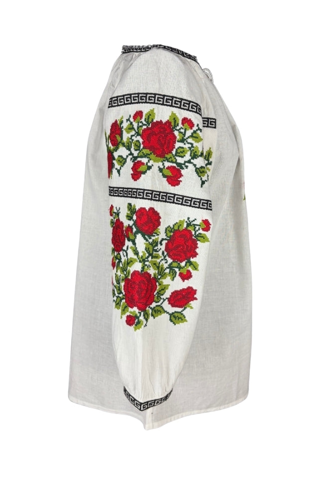 Bluza dama IL26 alb/rosu